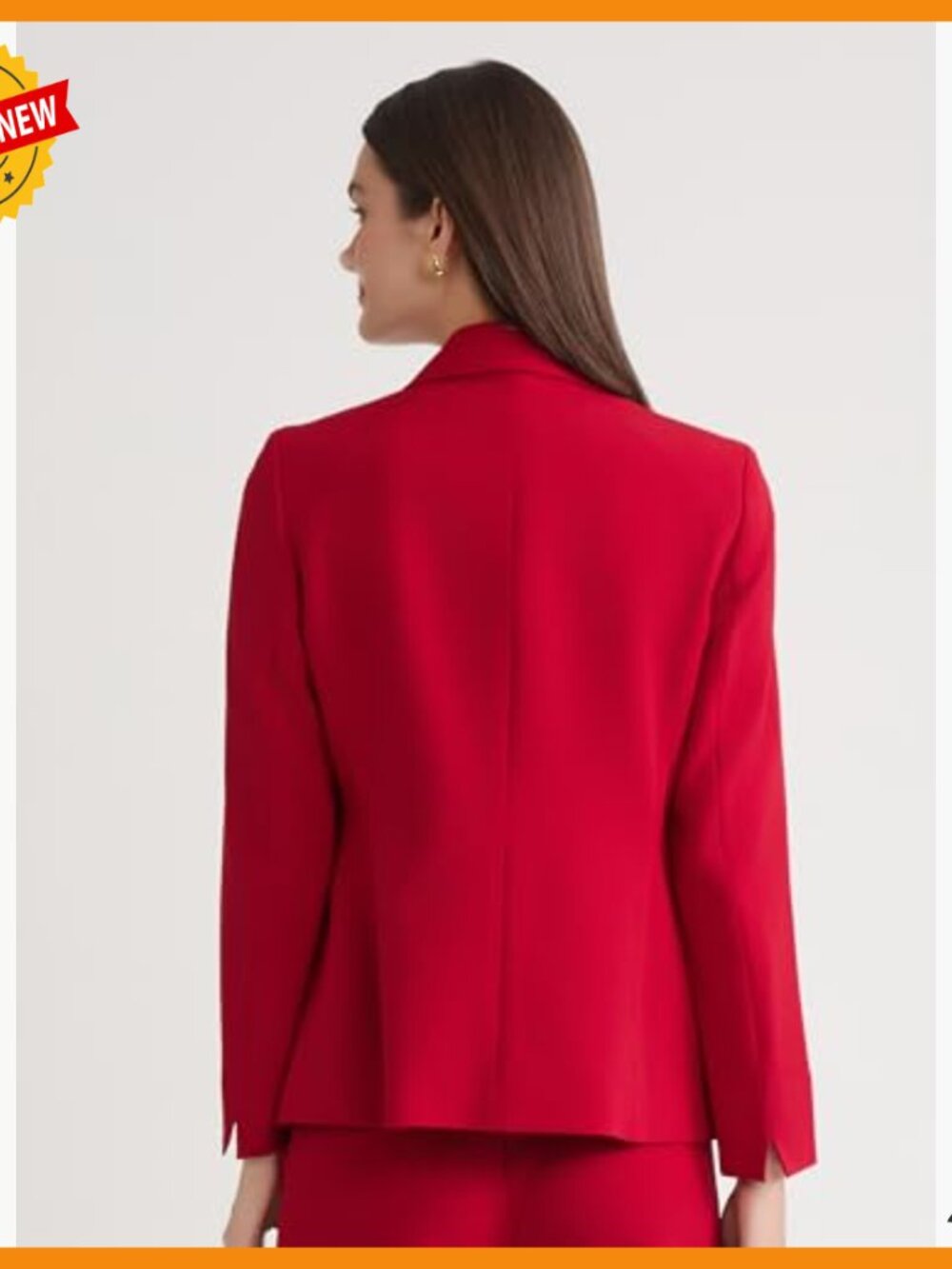 Stretch Crepe One Button Blazer, Tailored Fit, Wrinkle-Resistant, Professional - Picture 4 of 4